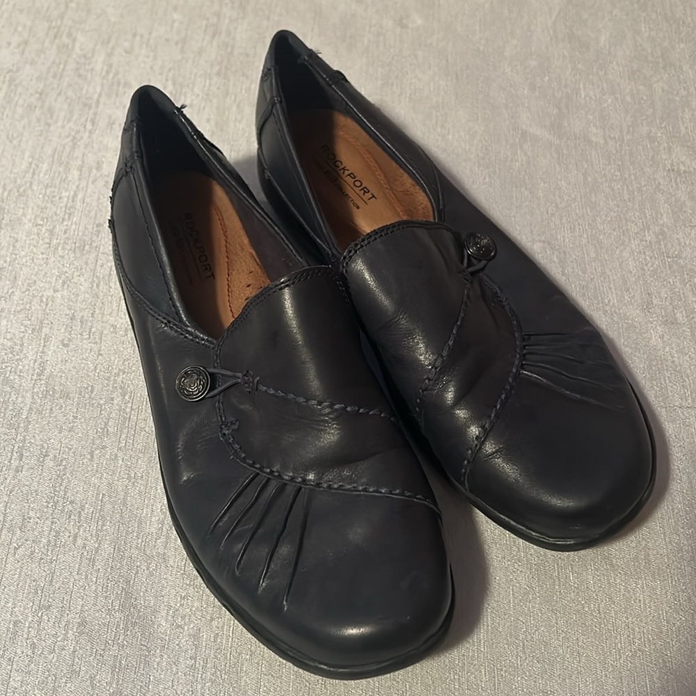 Rockport Women's Blue Loafers Jeanette Leather Slip On Size 8 - Picture 3 of 11